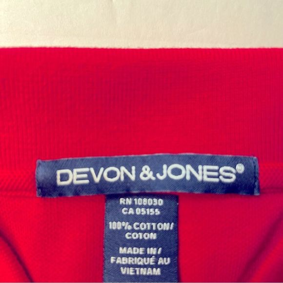 NEW! Ladies Devon & Jones Sporty Red Active Golf Polo Shirt, Size 2 XL - Picture 5 of 7